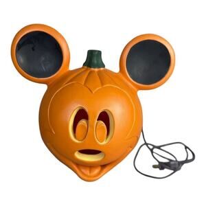 Disney Mickey Mouse Halloween Light Up Plastic Mold Jack-O-Lantern